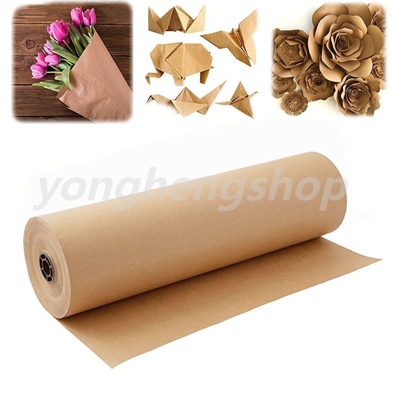 Cuộn giấy gói quà màu nâu phong cách Vintage dài 30m