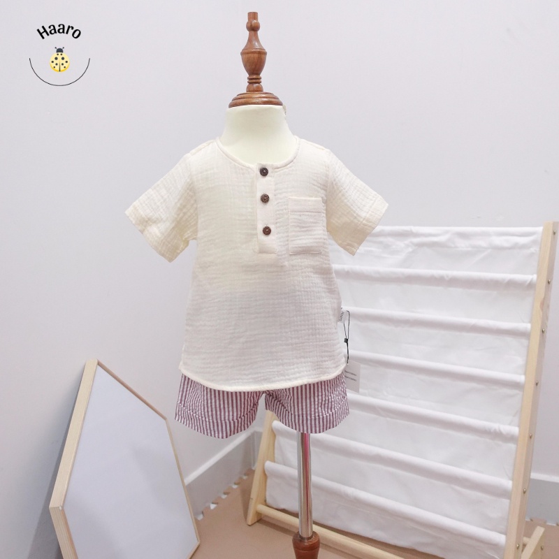 (Hàng thiết kế) Quần áo thời trang cho bé trai Roy shirt / Titus shorts_Haaro babies