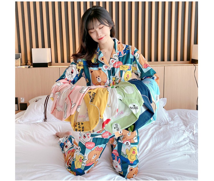 Bộ đồ ngủ SUGEMIUSI in nhiều họa tiết dễ thương thoải mái cho nữ
