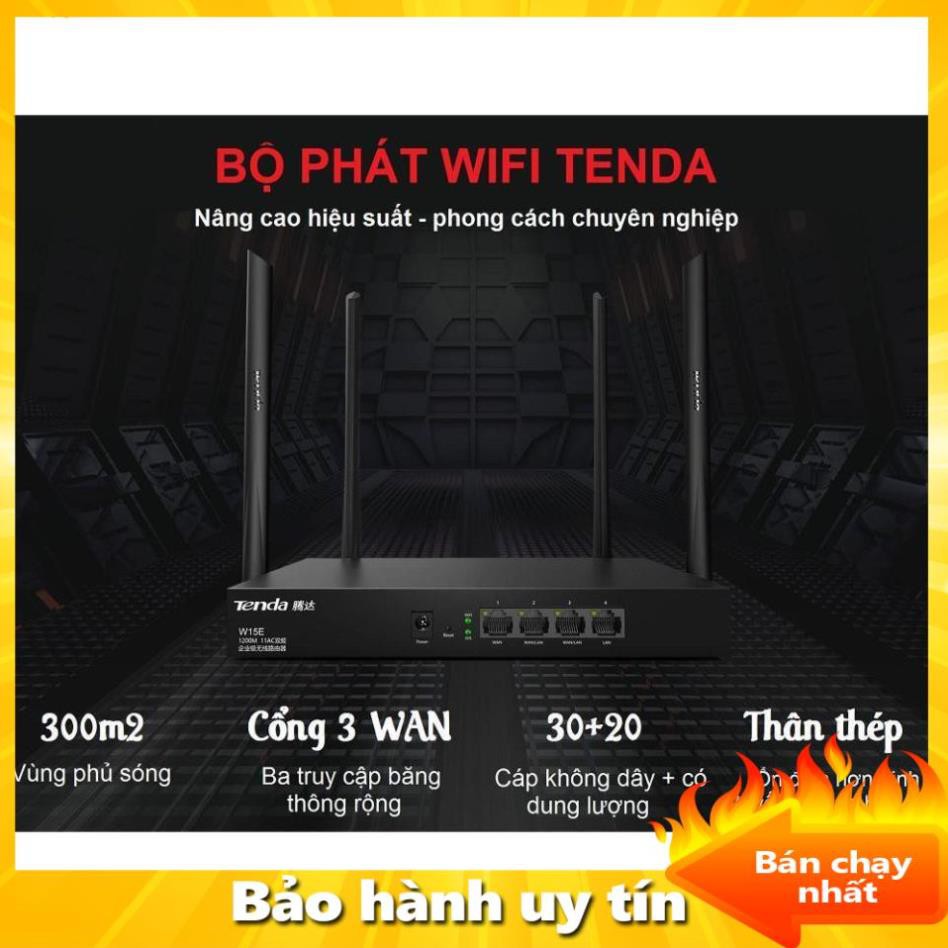 Bộ Phát WIFI Tenda W15e Ac1200mps Mạng Doanh Nghiệp 50 User