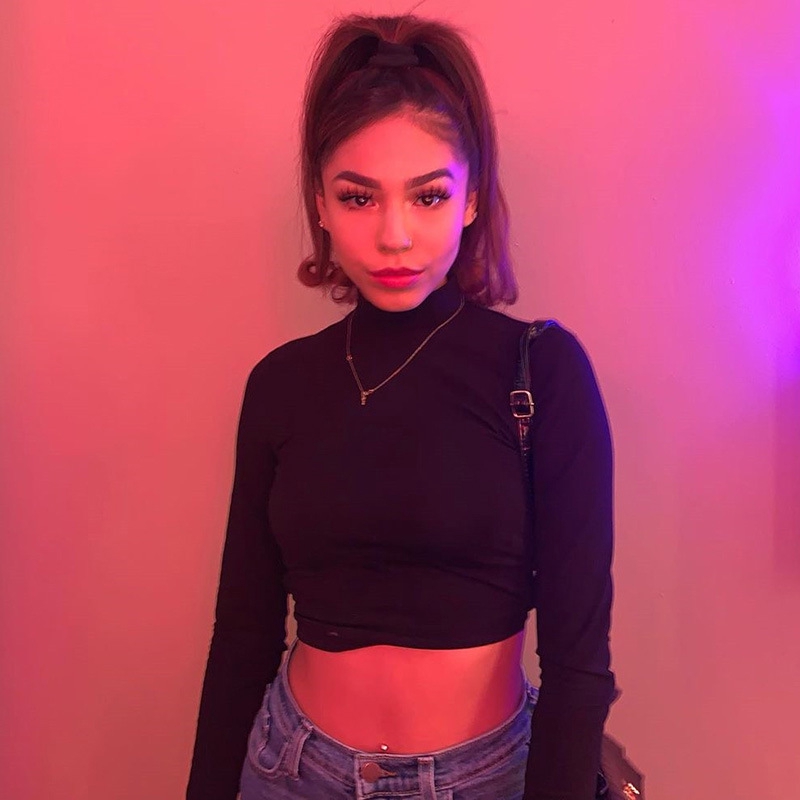 DUNEA Áo thun croptop tay dài hở lưng dáng ôm phối dây buộc thiết kế quyến rũ thời trang cho nữ