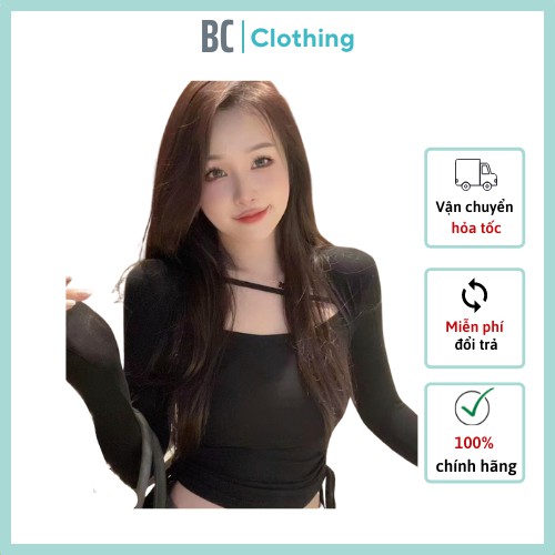 Áo thun nữ dài tay body rút dây 2 bên BC Clothing CD087
