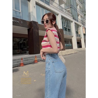 ÁO LEN SỌC SÁT NÁCH CỔ BẺ