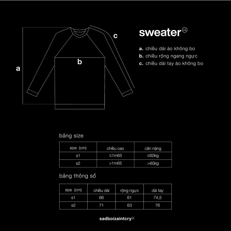 Áo sweater SADBOIZ LOWKEY black&cream&gray