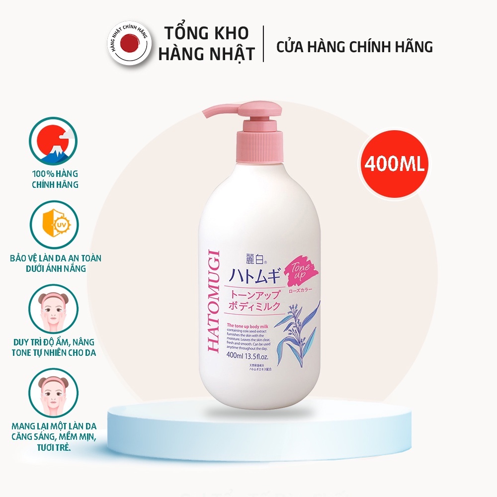 Sữa Dưỡng Thể Nâng Tone Và Làm Sáng Da Hatomugi Nhật Bản (400 ml)