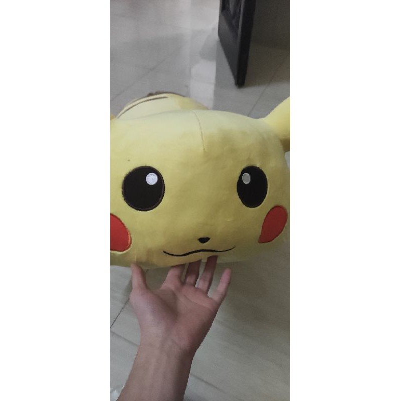 Gối Ôm Gấu Bông Pikachu Đáng Yêu Vải Nhung Co Dãn 4 Chiều Hàng Cao Cấp