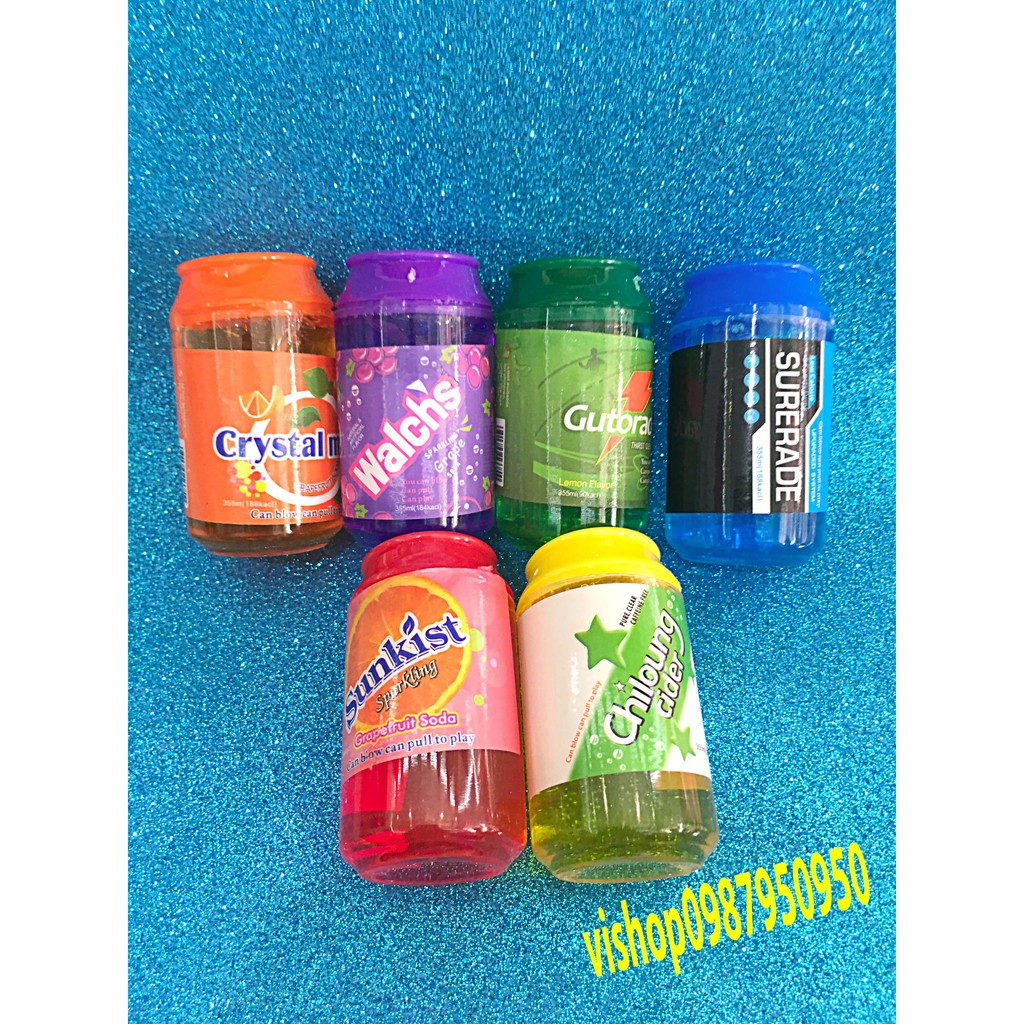 Slime hình LON NƯỚC NGỌT COCA PEPSI FANTA nhiều mẫu cực đẹp thiết kế độc đáo ấn tượng Đồ chơi Slam Gudetama