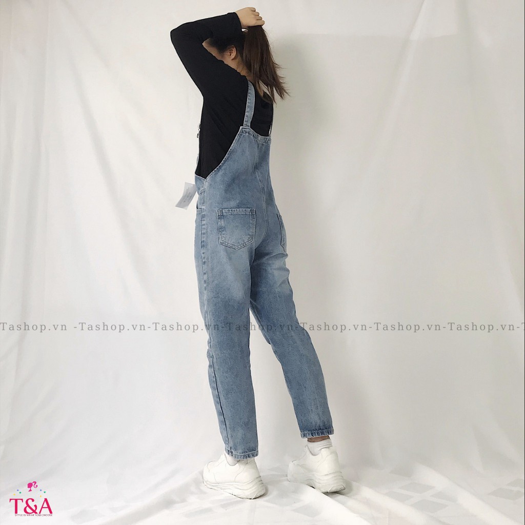 Quần Yếm Jeans Dài Nữ Chất Bò Phối Túi Kèm Cúc Trước Phong Cách Ulzzang Hàn Quốc - Tashopvn 424 | BigBuy360 - bigbuy360.vn