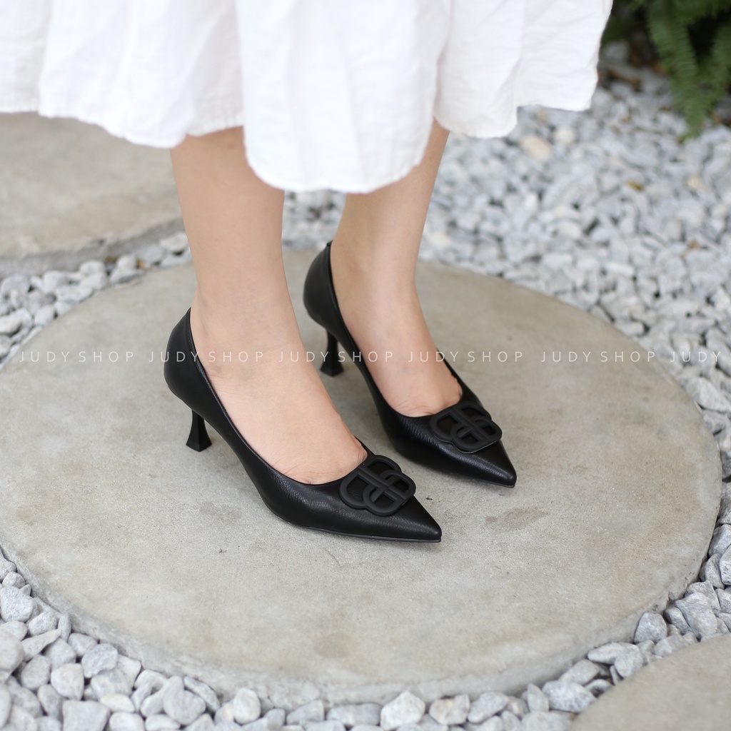 Giày Cao Gót Nữ- Giày Công Sở QBEL Da Mềm Mũi Nhọn 6p Thời Trang Full Box