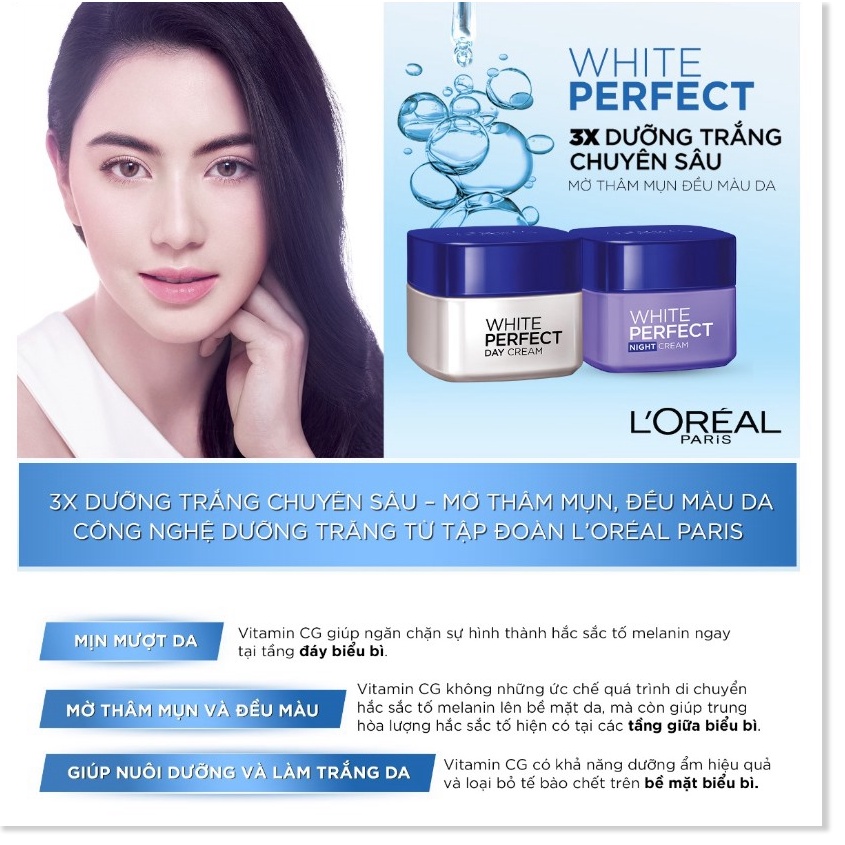 Kem Dưỡng Trắng, Đều Màu Da Ban Đêm L'Oreal White Perfect Night Cream 50ml