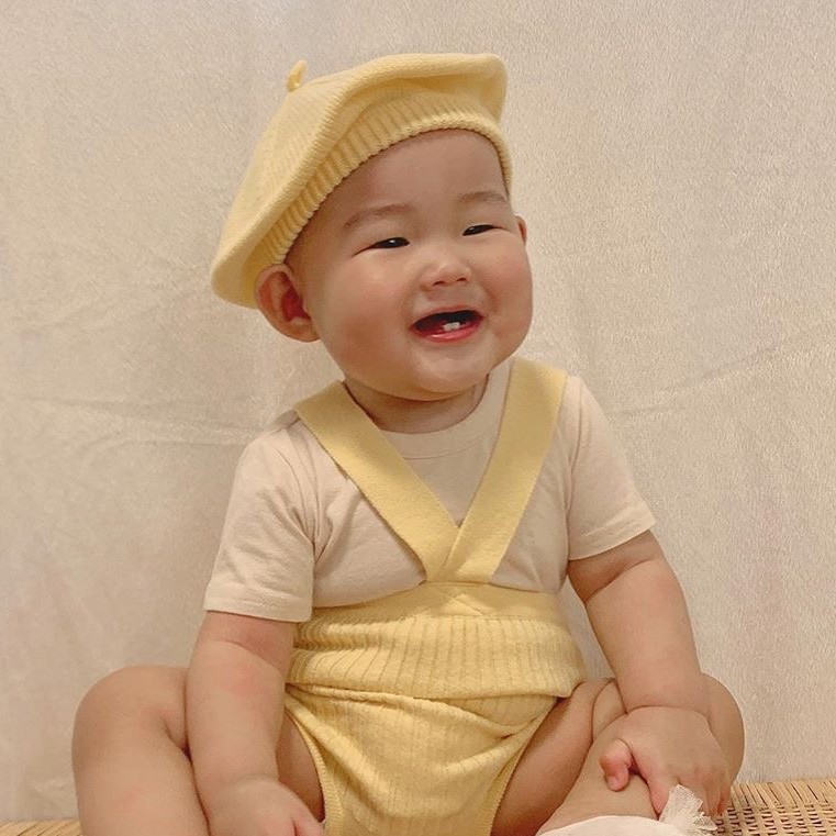 Mũ Beret Màu Trơn Phong Cách Hàn Quốc Cho Bé