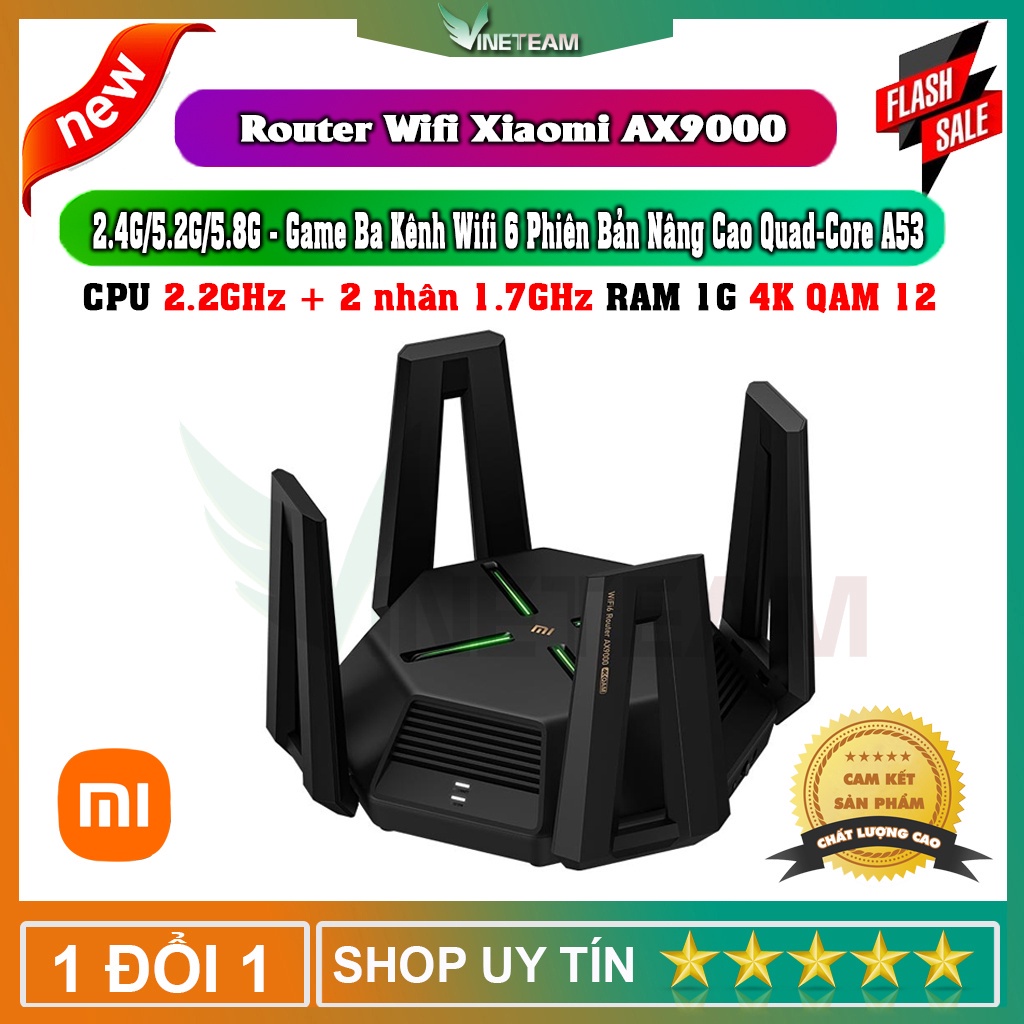 Router Wifi Xiaomi AX9000, router AIoT WiFi 6 Enhanced Version Tri-Channel Quad-Core CPU 1GB RAM 4K QAM 9000Mbps -dc4681