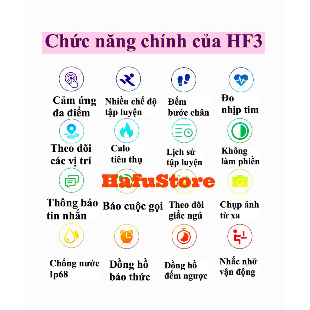 Đồng hồ thông minh HAFU Q83 Q85 có thể thay đổi hình nền chống nước IP68 pin một tuần