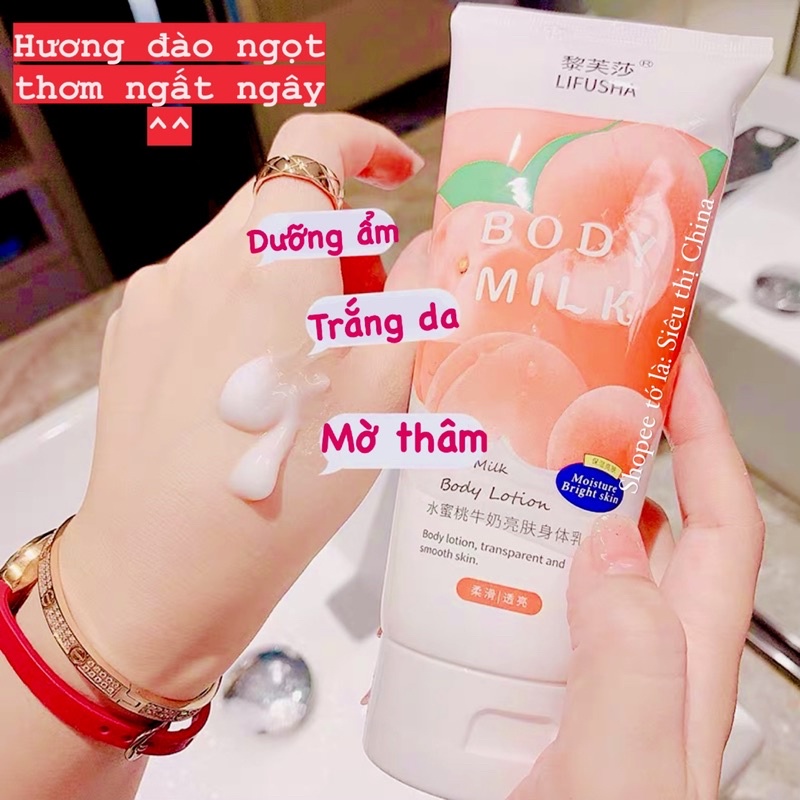 CAO CẤP Sữa Tắm Tạo Bọt Trắng Da Tinh Chất Đào BATH BODY CARE Siêu Thơm Sữa Tắm Bồn Trẻ Hoá Da Dưỡng Ẩm Nội Địa Trung