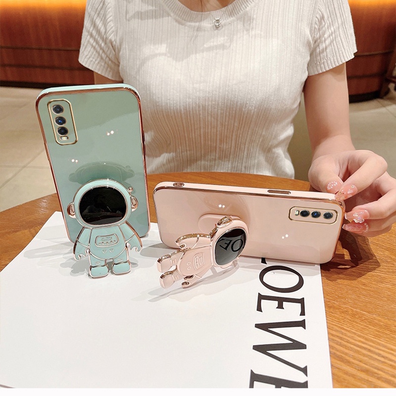 Ốp Điện Thoại Mềm Có Giá Đỡ Hình Phi Hành Gia Cho Vivo Y20 Y20S Y20i Y12s Y12A Y31 Y51 Y50 Y30 Y19 Y17 Y15 Y12 Y11
