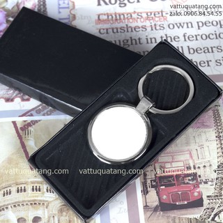 Combo 10 cái Phôi móc khóa kim loại tròn trơn chưa in hình