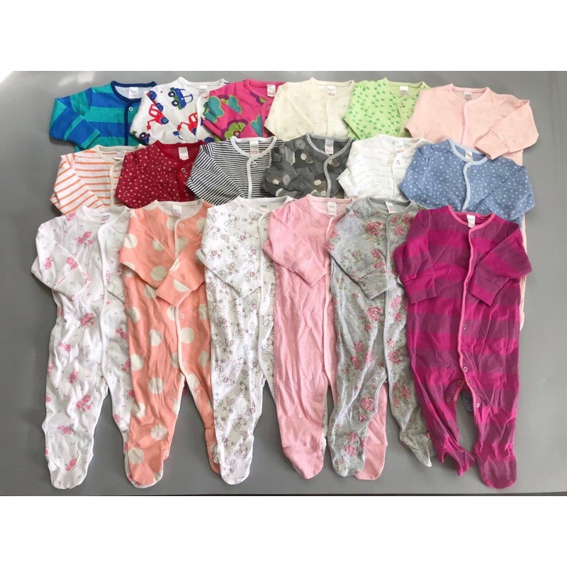 Set bộ body dài liền tất cho bé/ body dài không tất cho Bé xuất dư/ Body liền thân/ sleepsuit cho bé trai, bé gái SL