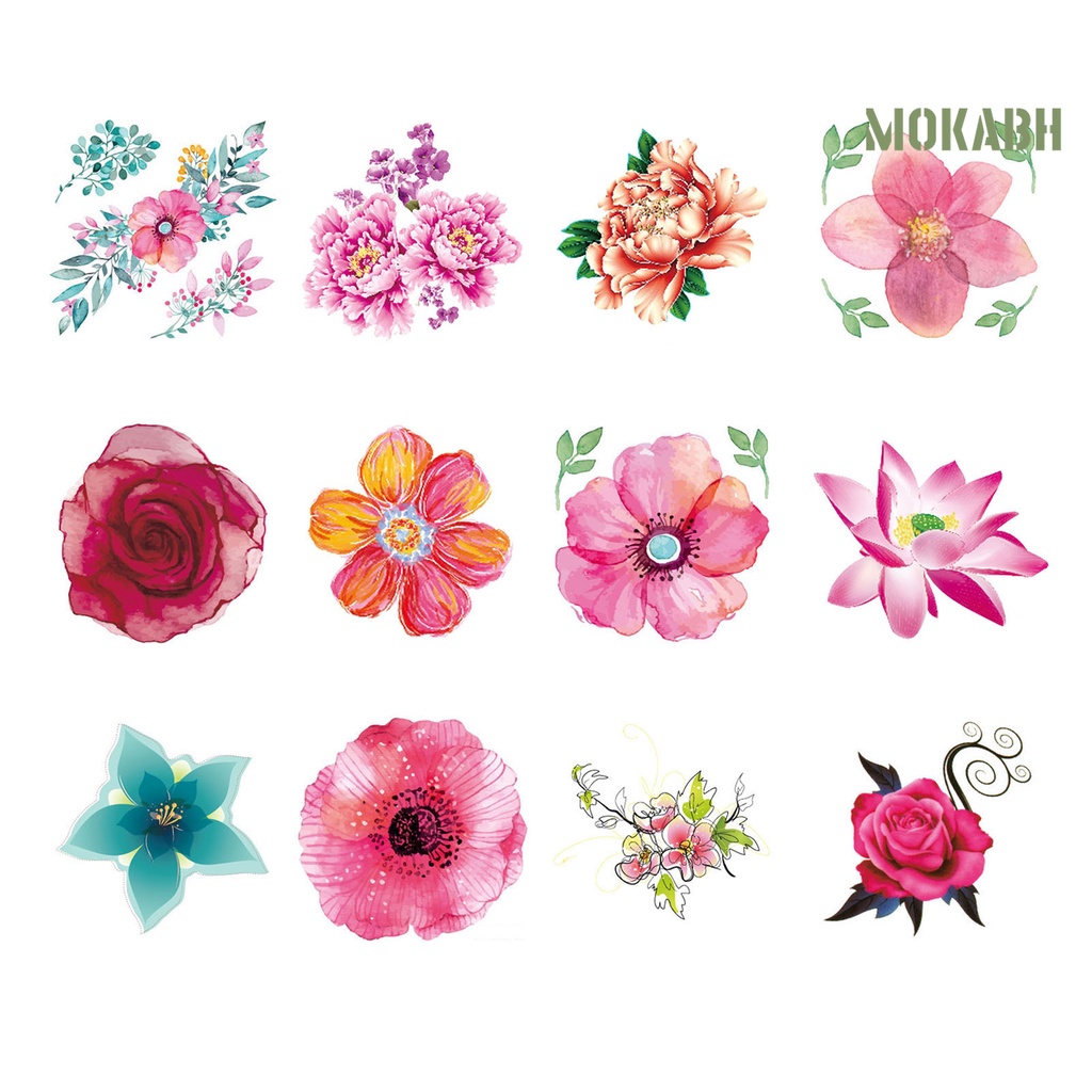 Hình Xăm Dán Tạm Thời Họa Tiết Hoa Chống Thấm Nước Lâu Trôi