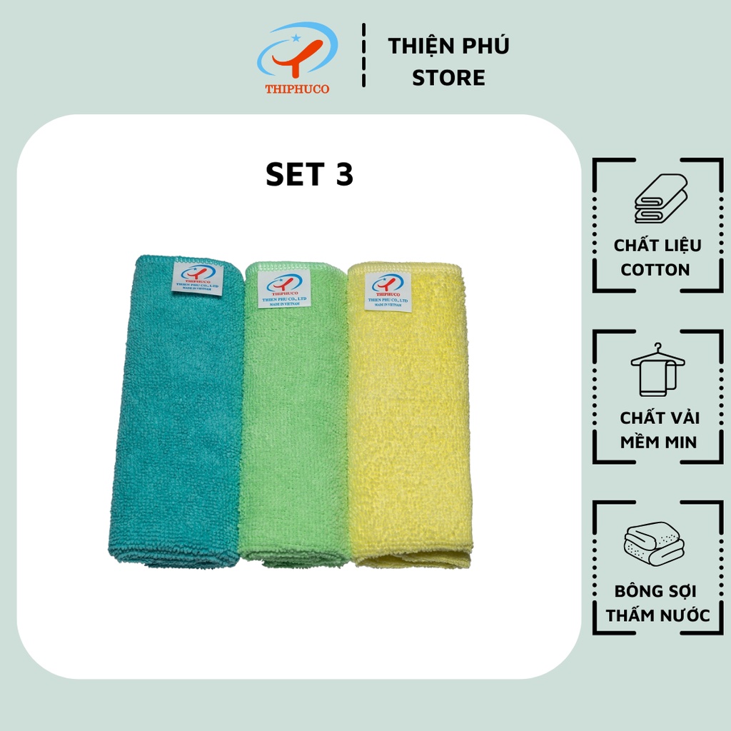 Set 3 Khăn Lau Đa Năng Xuất Hàn Microfiber M01