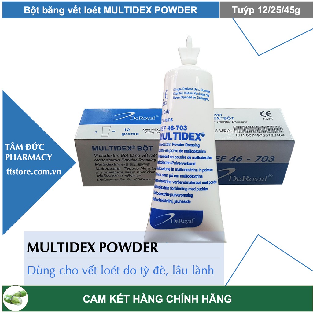 MULTIDEX BỘT - MULTIDEX POWDER - Bột băng vết loét do tỳ đè, do bỏng, vết loét lâu lành