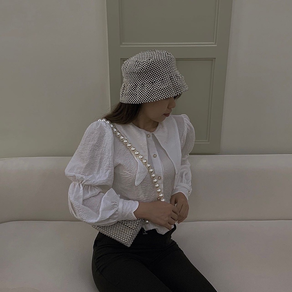 Lily Sliver Set | Combo Túi Mini Box Kèm Mũ Metalic Phong Cách Hàn Quốc