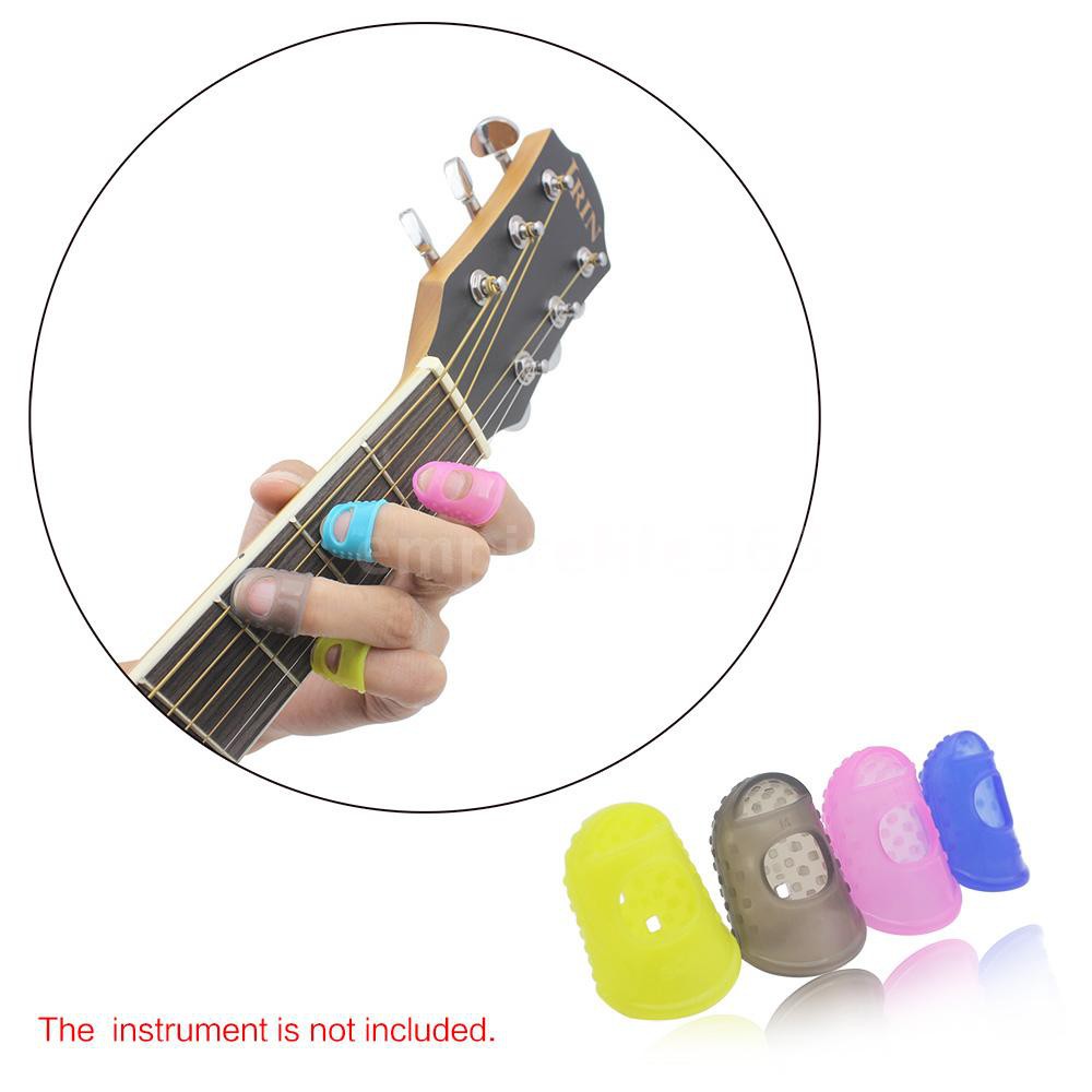 Đầu bọc bảo vệ ngón tay chất liệu silicon tiện lợi khi chơi đàn Guitar Ukulele Bass