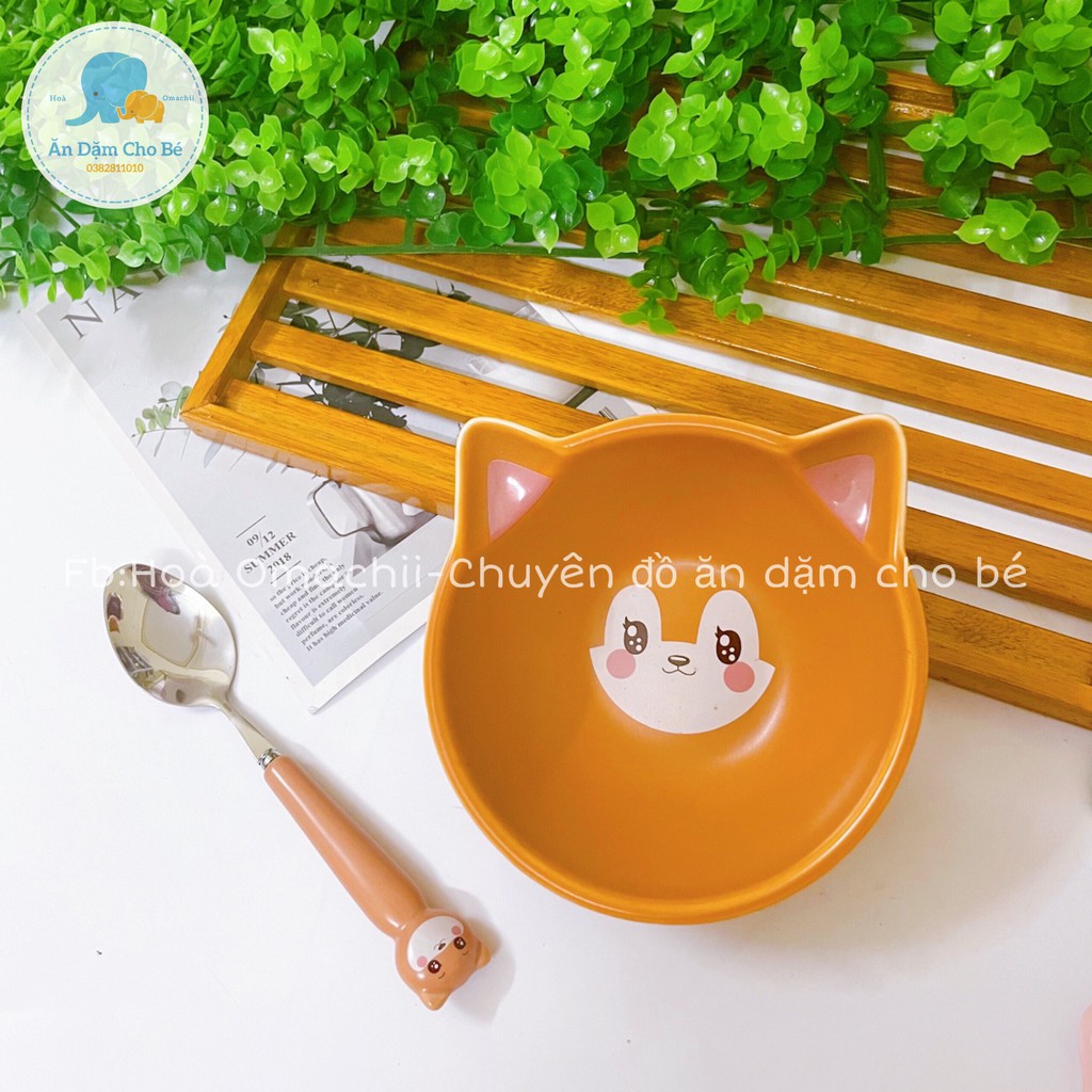 Thìa Inox Hình Thỏ Hồng, Cún Vàng, Mèo Trắng, Sóc Nâu Siêu Cute Cho Bé