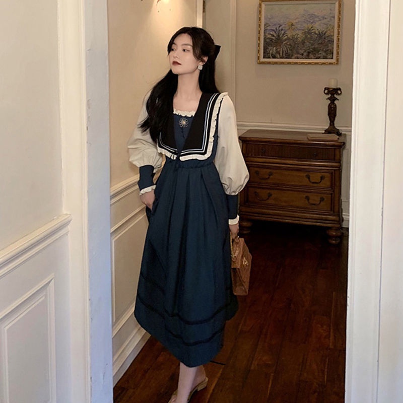 Đầm Phối Ren Bèo Thêu Họa Tiết Thời Trang Pháp Cổ Điển