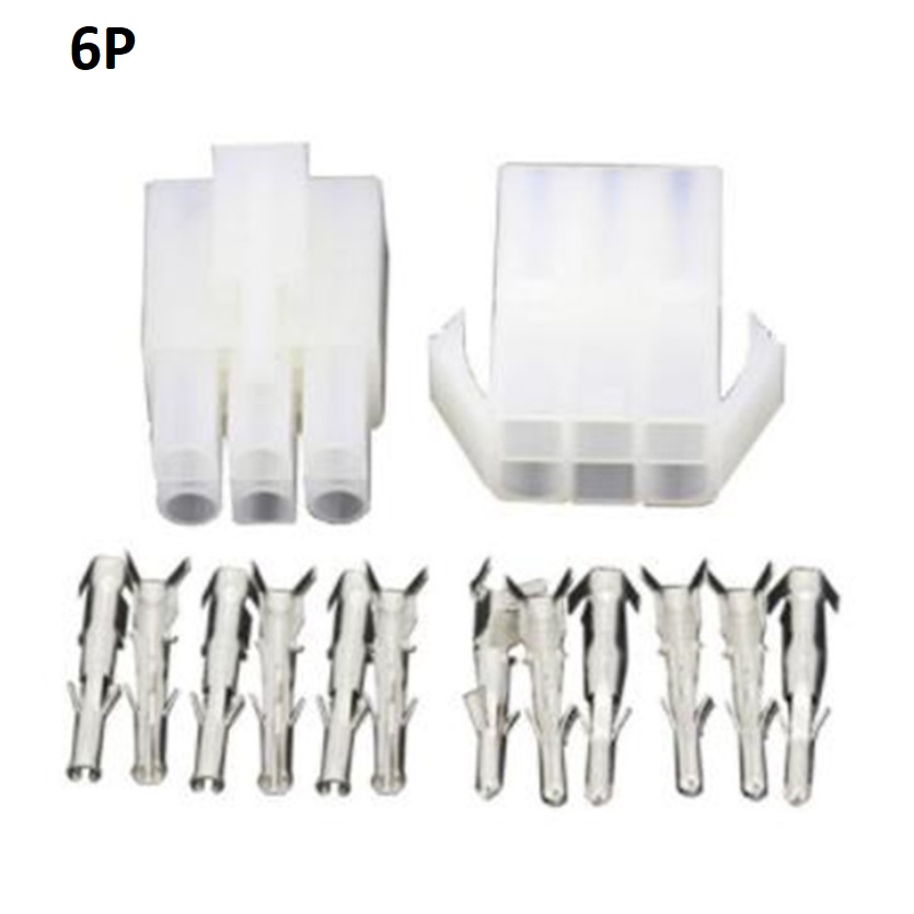 Đầu nối xe máy, xe hơi, cos tròn 6.2mm, loại 1P-9P