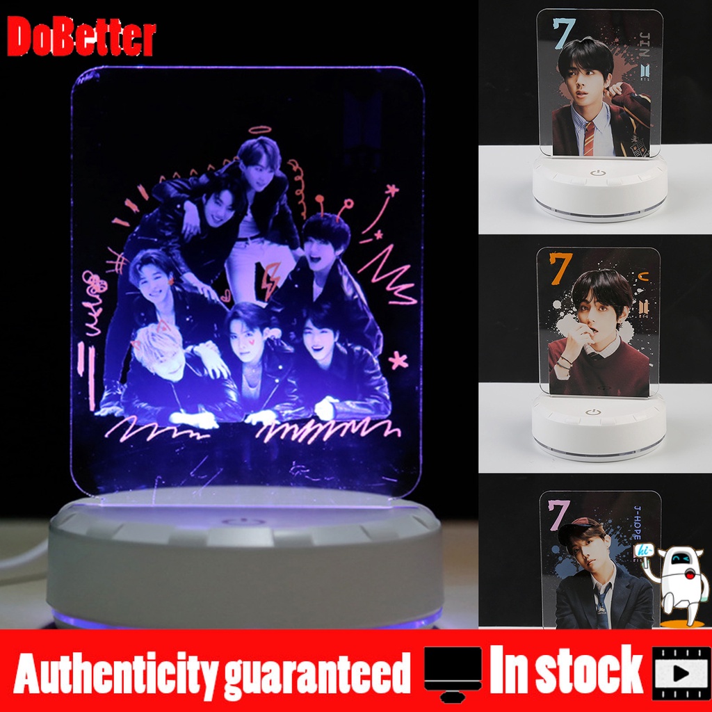 Đèn ngủ LED hình nhóm nhạc BTS bằng nhựa acrylic nhiều màu sắc