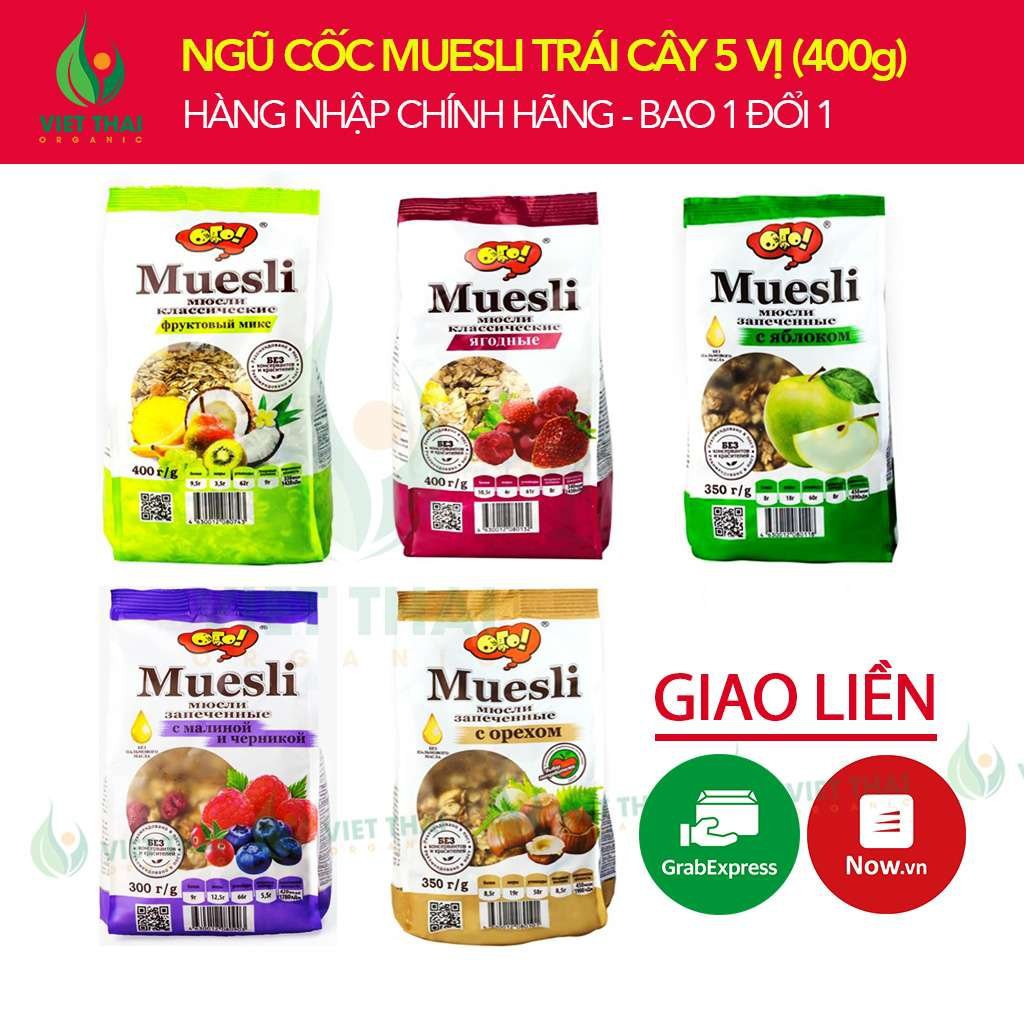 [HOT] Ngũ Cốc Trái Cây Ăn Sáng/ Ăn kiêng Muesli Nga chuẩn Sang - Xịn - Mịn FULL 5 VỊ Trái Cây Tự Nhiên