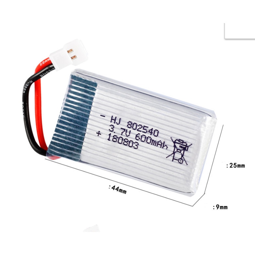 Pin kèm sạc usb 3.7v 600mah Pin sạc máy bay có mạch bảo vệ xả 25c