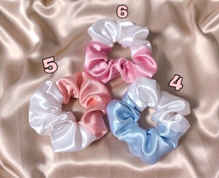 Cột tóc scrunchies mix 2 màu + hoa văn