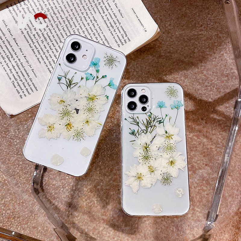 Ốp Điện Thoại tpu Mềm Họa Tiết Hoa Khô Cho iphone 15pro max 14 promax 14 plus 12 13 pro max 11 xr x max