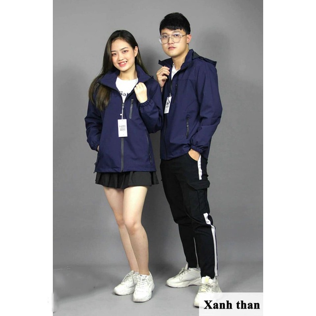 Áo khoác gió nam nữ, chống nắng ngăn gió, chất liệu gió tráng bạc chống tia UV, có mũ  2 lớp cao cấp phong cách HABI