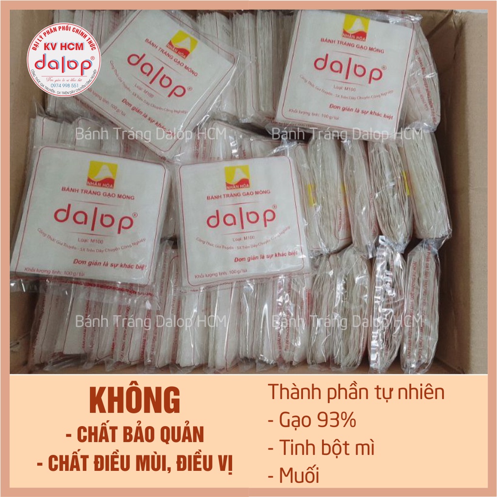 Bánh tráng gạo cuốn chả ram  Dalop - Chính gốc cty Nhân Hòa - Bình Định