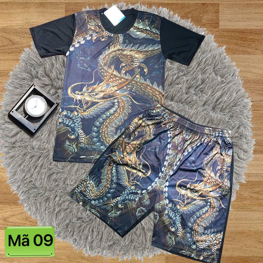 BỘ Nam in 3d Cao cấp Mã 09 ( rồng tím )