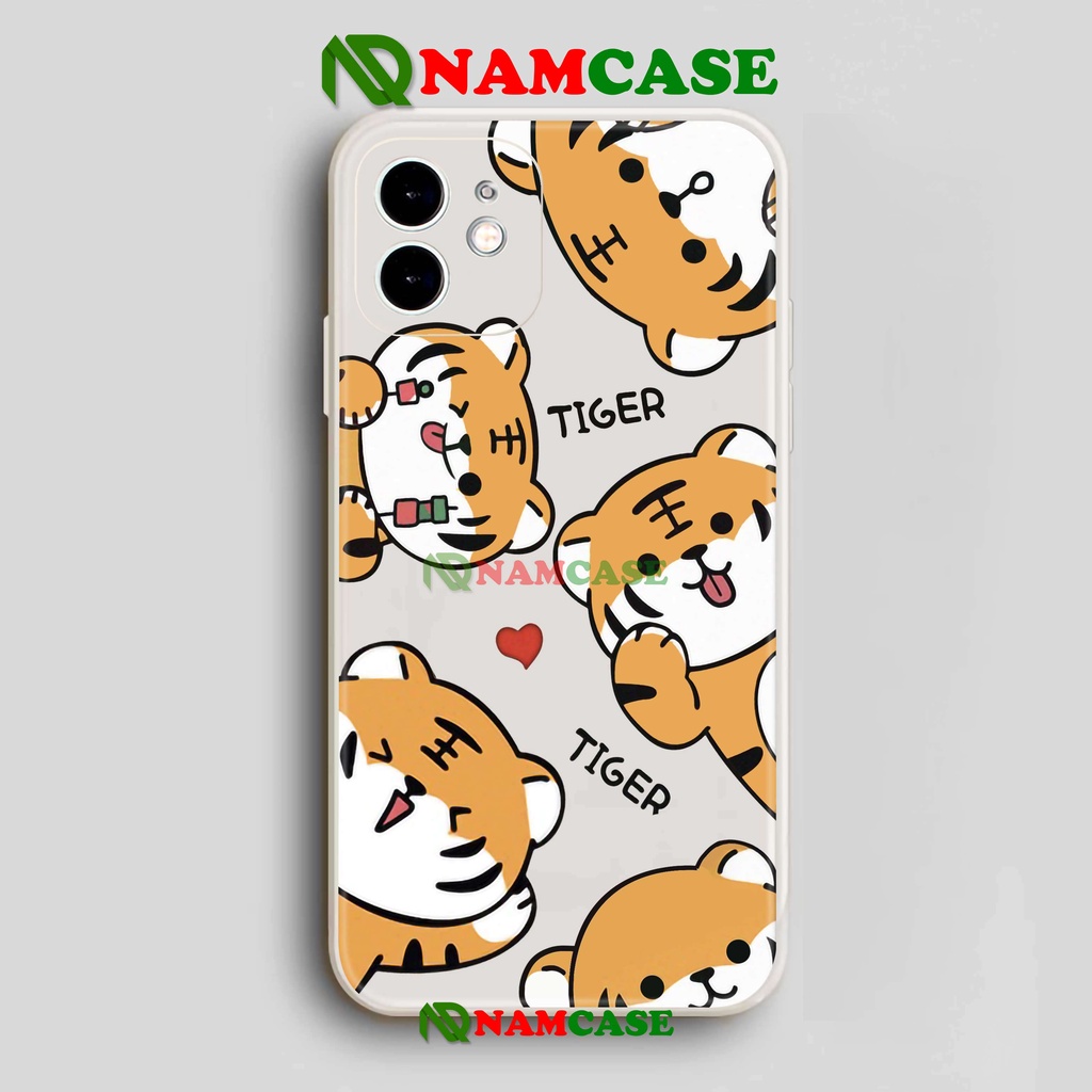 Ốp lưng iPhone cặp đôi cạnh viền vuông silicon dẻo cho iphone 6/6s/7/8/X/XS/XR/11/12/13 Pro Plus Max Hổ tiger cute