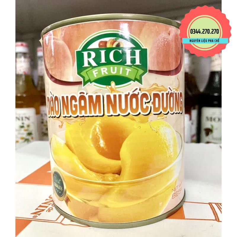 [Mã GROSALE55 giảm 8% đơn 500K] Đào Ngâm Nước Đường Rich 825gram