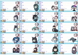 Nhãn vở anime kimetsu no yaiba 20 nhãn đủ thành viên