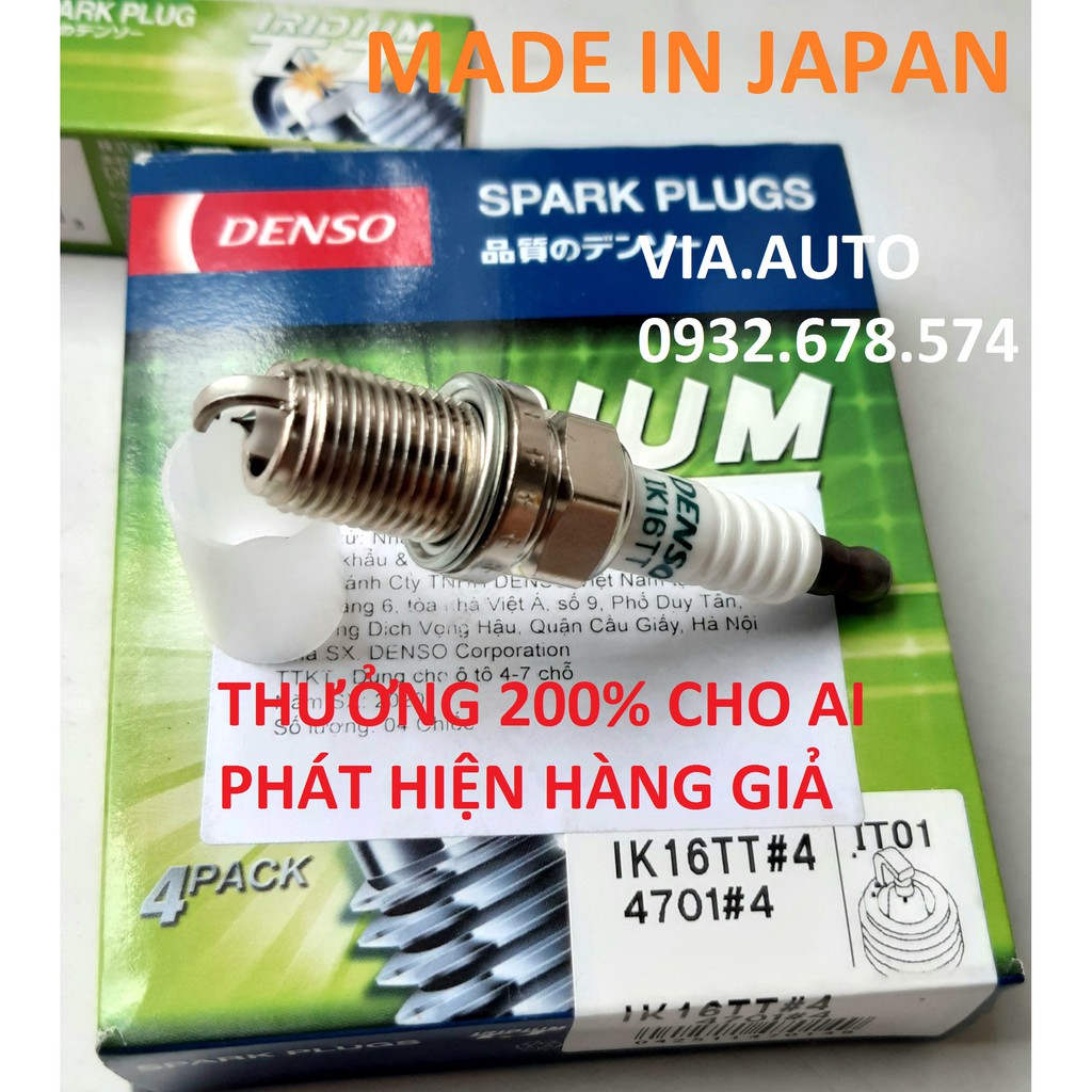 BUGI DENSO CHÍNH HÃNG JAPPAN Iridium IK16TT cho xe ôtô Camry, Vios , Altis