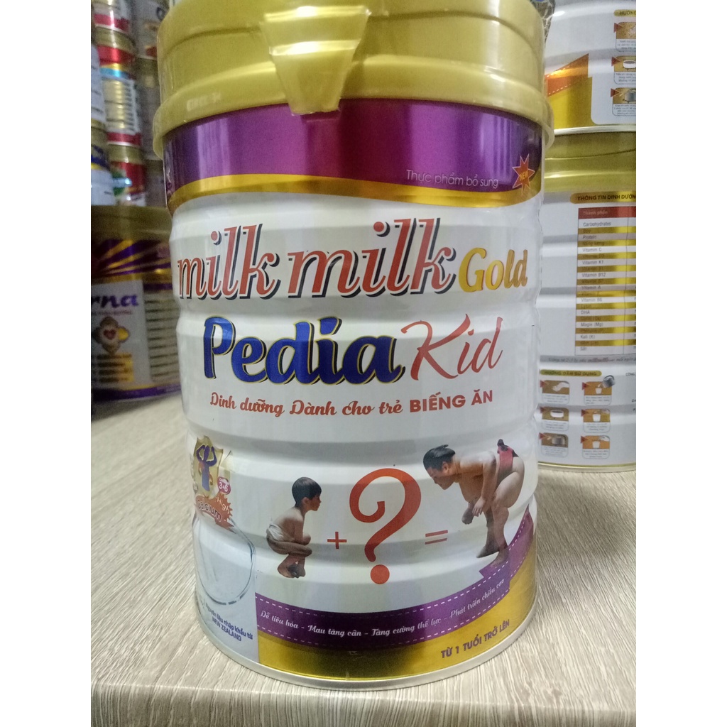 Sữa cho trẻ biếng ăn, gầy ốm, suy dinh dưỡng, trẻ nhẹ cân Milkmilkgold Pedia kid lon 900g