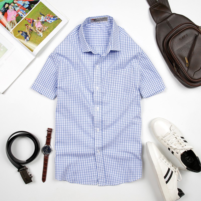 [Mã FAMALLT5 giảm 15% đơn 150K] Áo sơ mi nam caro ngắn tay chất cotton xịn có túi ngực cao cấp Pigofashion SMCR20 | BigBuy360 - bigbuy360.vn