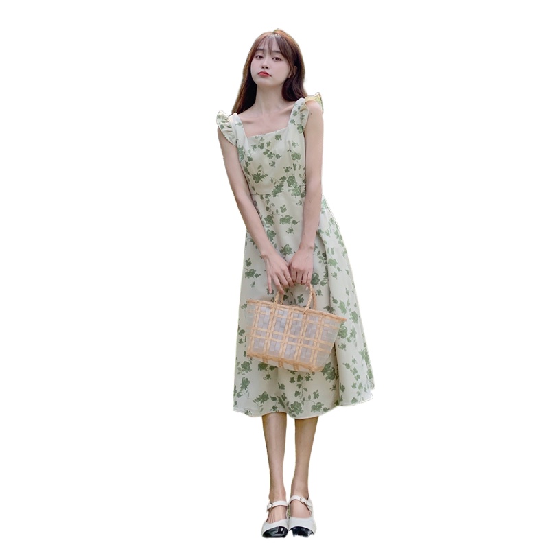 Đầm hoa PERTY không tay phong cách Hàn Quốc thời trang mùa hè dành cho nữ