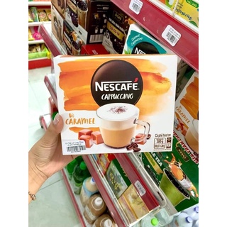 Cafe cappuchino vị caramel/dừa hộp 10 gói x 20g