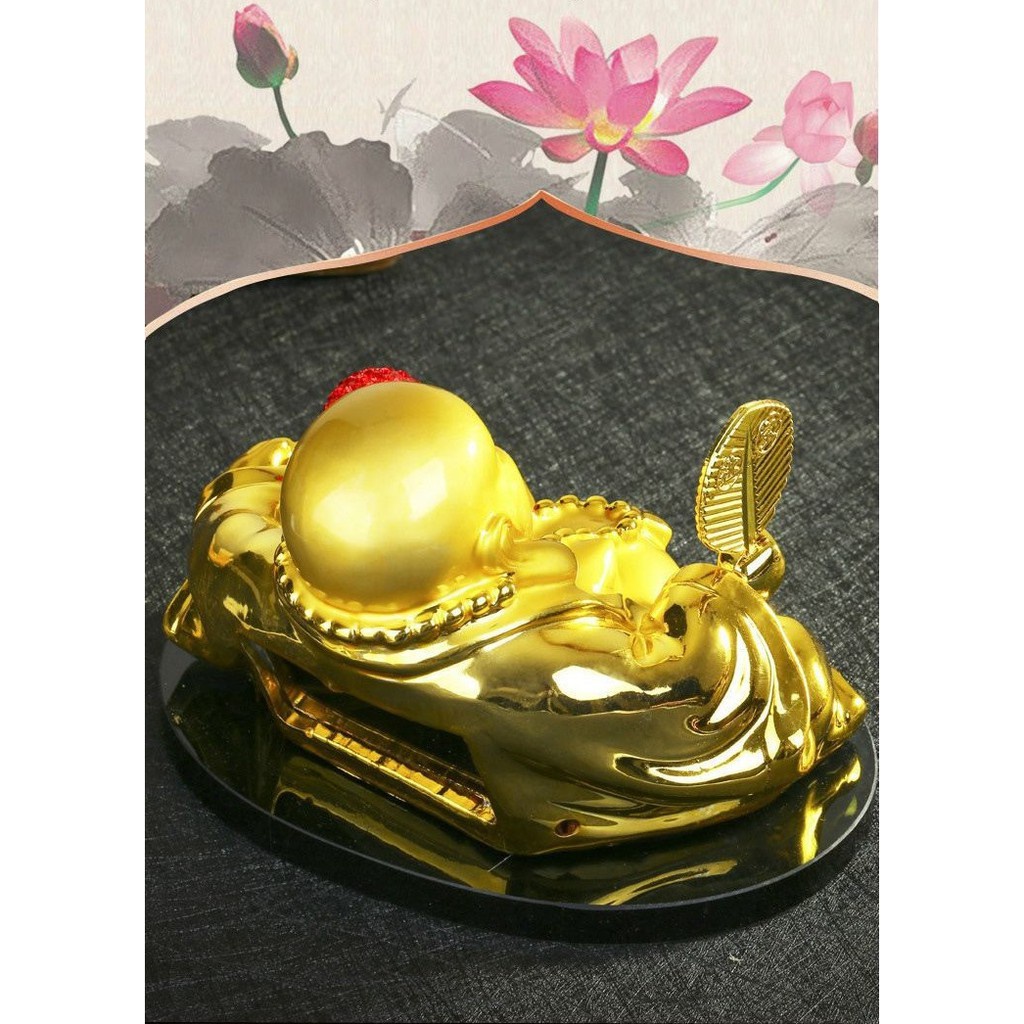 Tượng Phật Di Lặc chạy năng lượng mặt trời để bàn làm việc và taplo ô tô S068