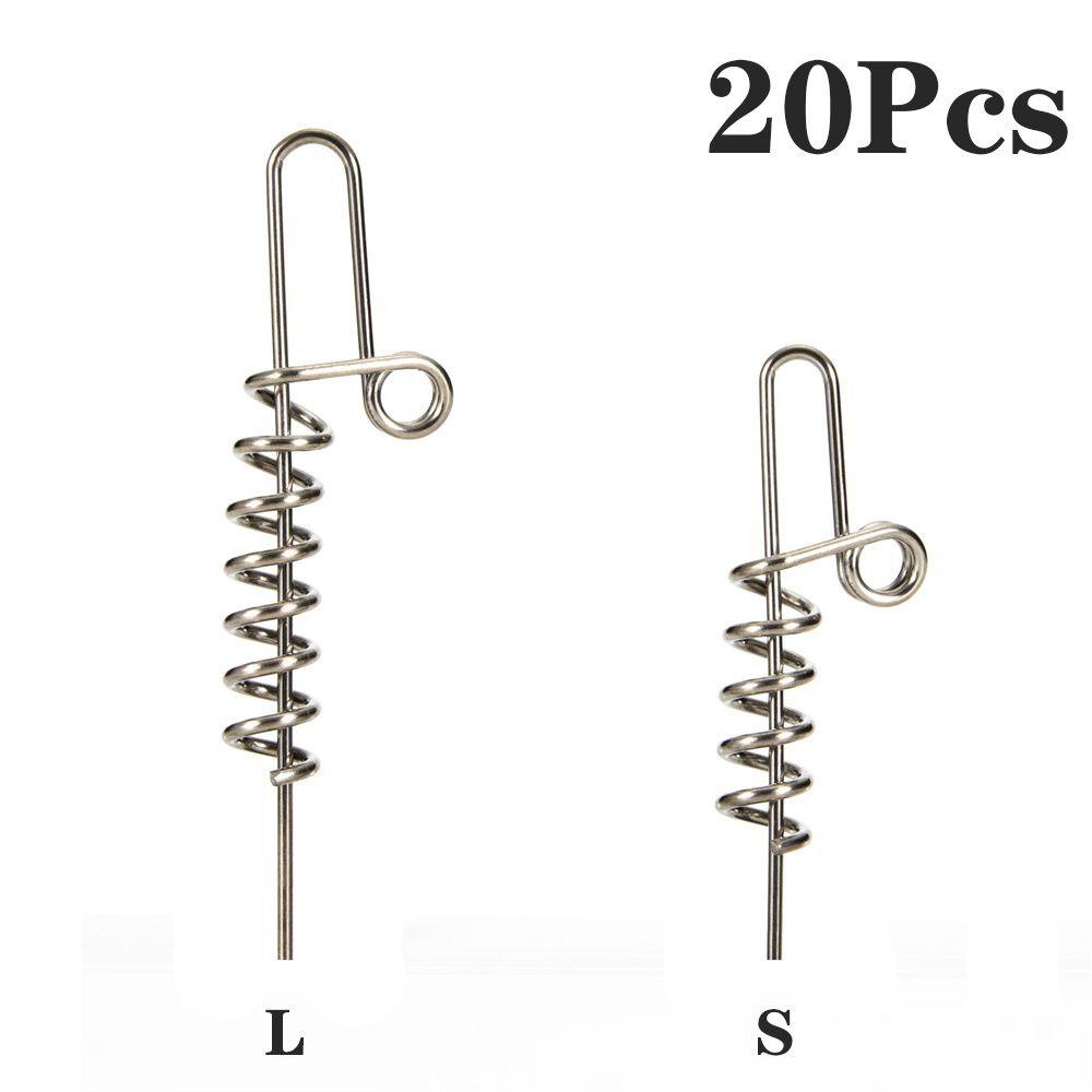LETTER Durable Soft Fishing Bait Connector Fish Gear Tools Fixed Latch Needle Spring Lock Pins Stainless Steel Angling Accessories 45/60MM Worms Lure Hook Pin