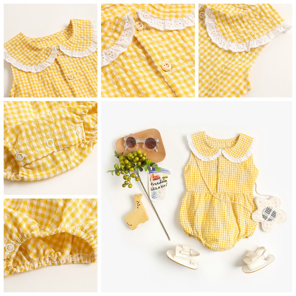 Áo liền quần Sanlutoz vải cotton phong cách công chúa dễ thương cho bé vào mùa hè