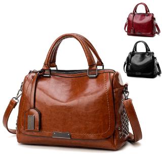 Túi xách da nâu thiết kế sang trọng phong cách Vintage cho bạn gái