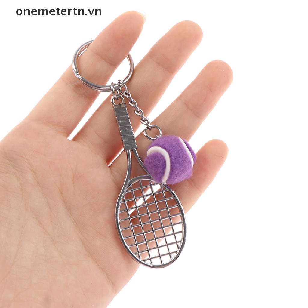 Onemetertn Móc Khóa Mini Hình Vợt Tennis 6 Màu Dễ Thương